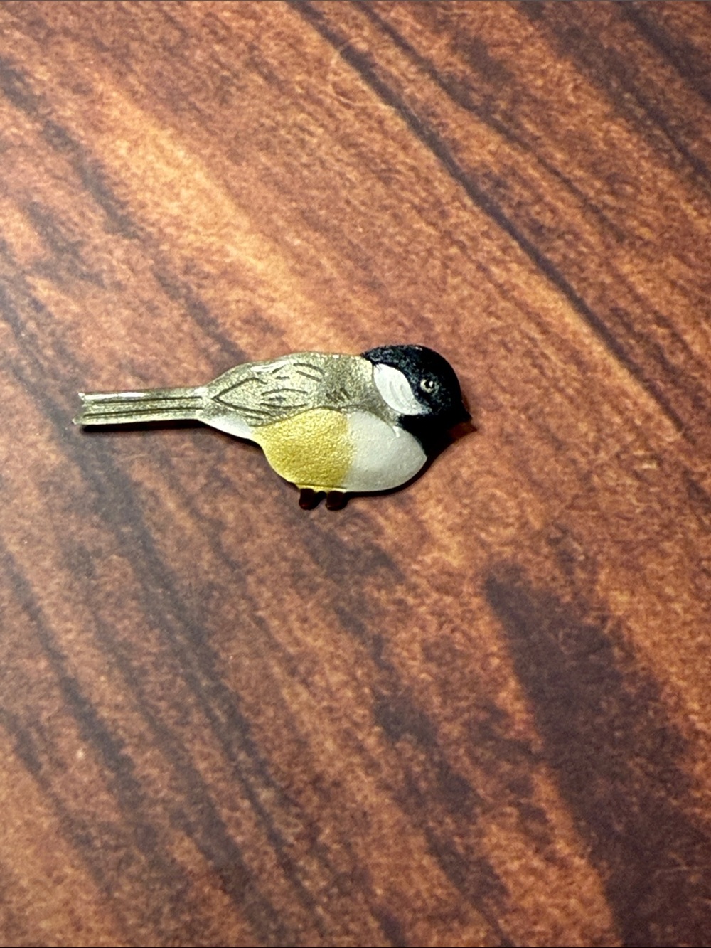 Vintage chickadee pin